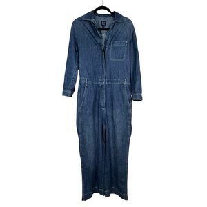 GAP Jumpsuit Long Sleeve Denim Coverall Boilersuit Straight Leg